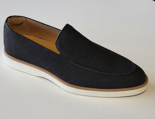 Santino Luciano Sebastian Nubuck Black Slip on Shoe