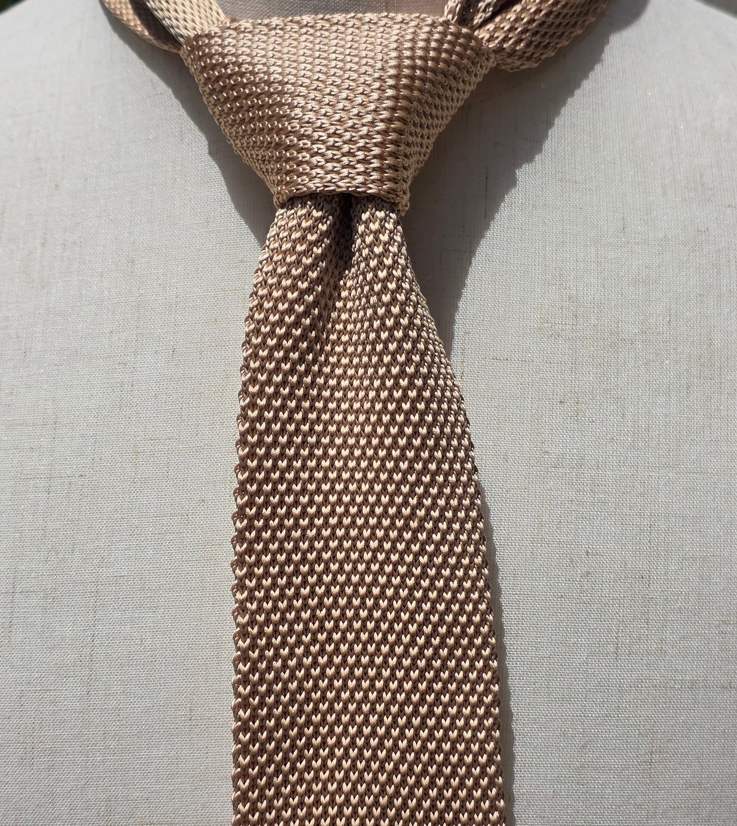 Men's Taupe 2 3/4 Inch Knit Tie