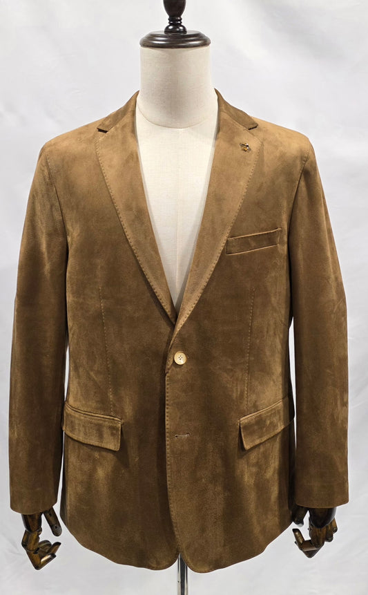 Enzo Tan Faux Suede Sport Coat
