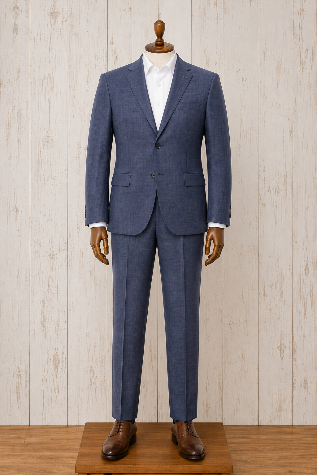 Renoir Navy Sharkskin Classic Fit Suit