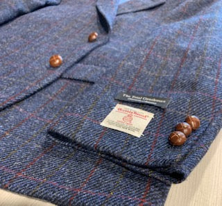 The Total Gentleman Blue/Yellow/Red Windowpane Harris Tweed Sport Coat