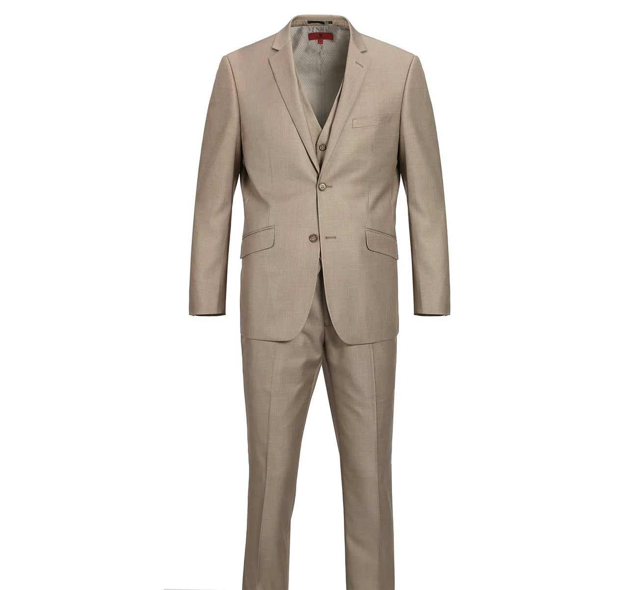 Renoir Slim Fit Light Brown 2 Button Notch Lapel Suit