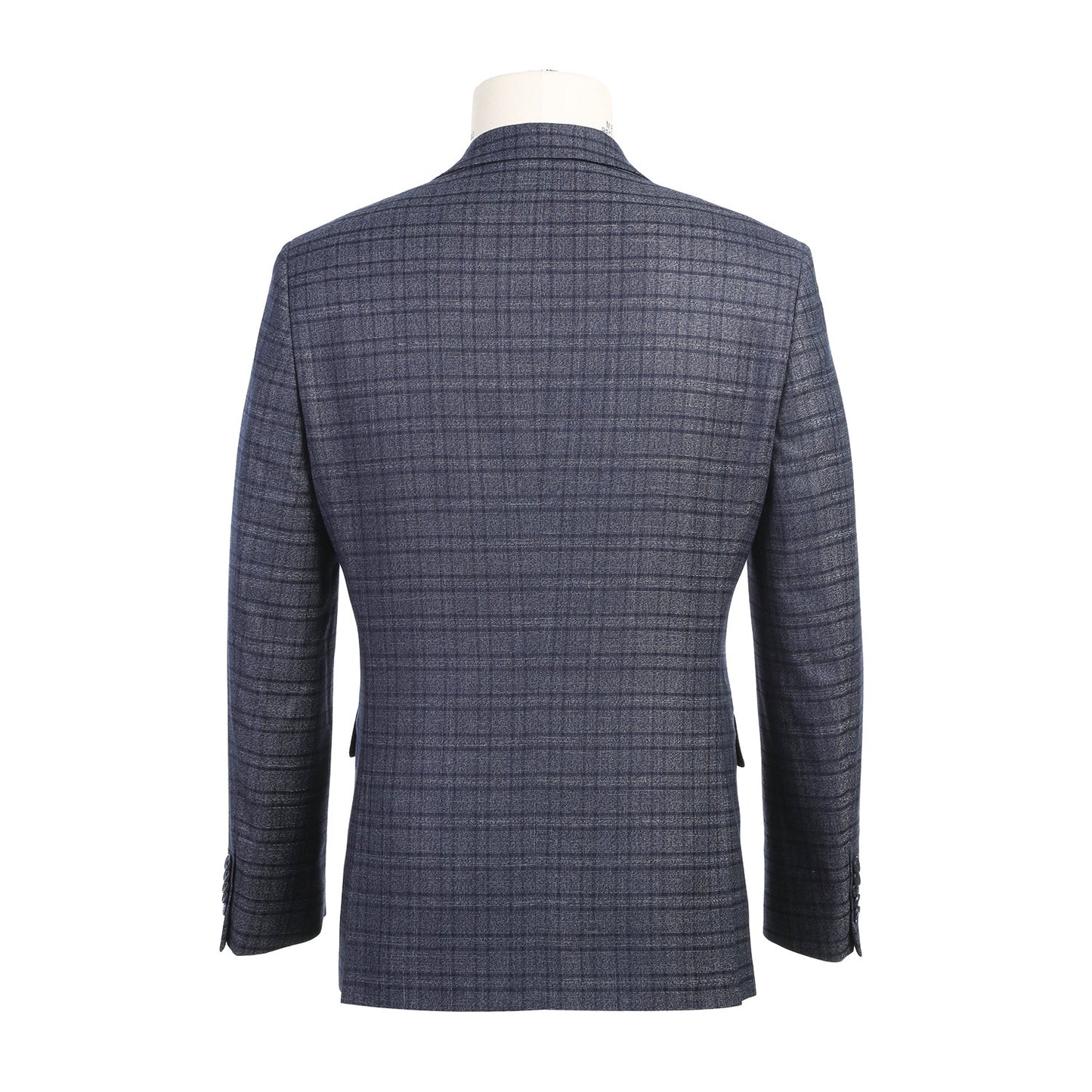 92-59-095EL 3-Piece Pale Denim Check Suit