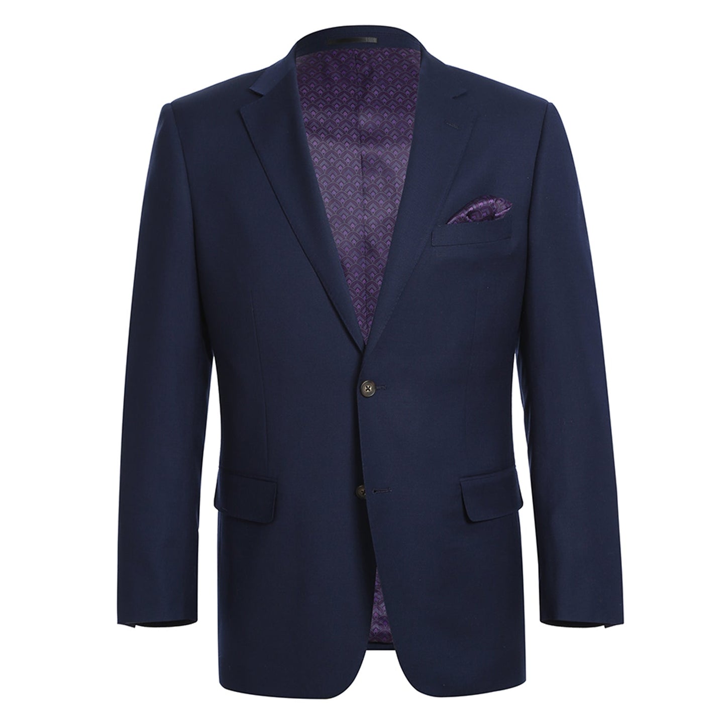 561-6 Men's Notch Lapels Dark Navy Solid Blazer