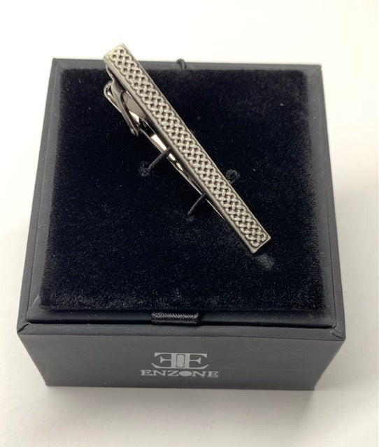 Enzone Tie Bar Silver Roped