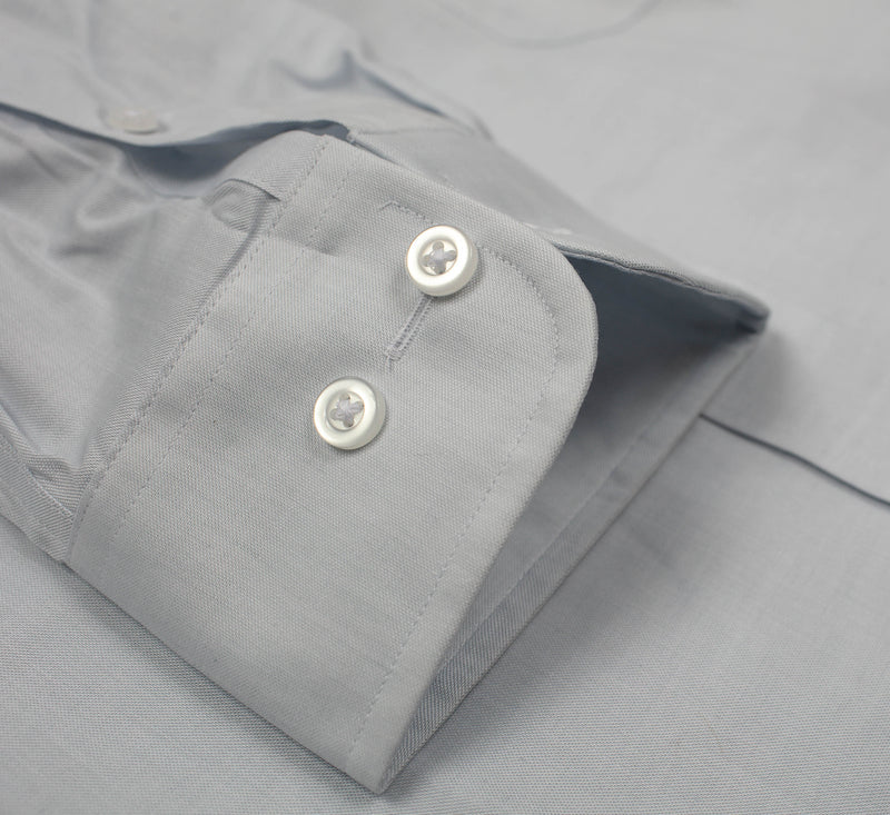 Thomas Dylan Silver Grey Spread Collar Dress Shirt