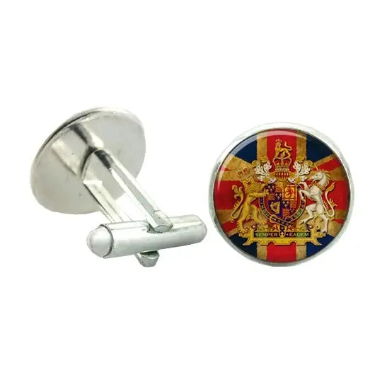 Bassin and Brown Vintage British Union Jack Flag Cufflinks - Red/White/Blue
