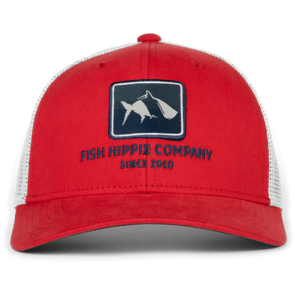 FISH HIPPIE TRUCKER HAT RED