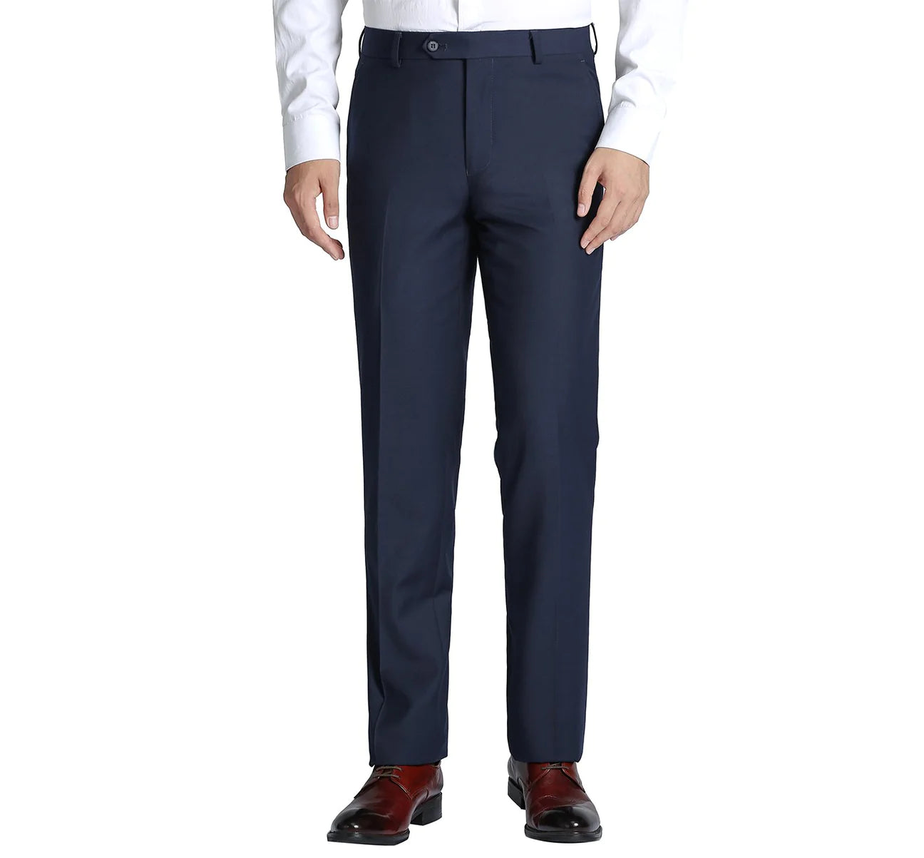 Renoir Navy Classic Fit Flat Front 100% Wool Suit Pant 508-19