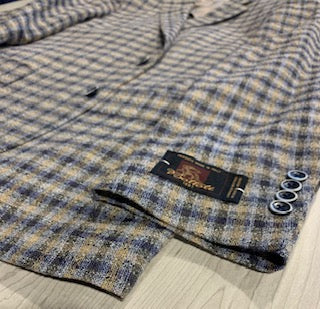 TG Signature Series Tan/Blue/Black/Gold Check Slim Fit Sport Coat on clearance