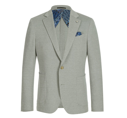 PS22-3 Men's Half Canvas Light Gray Solid Blazer