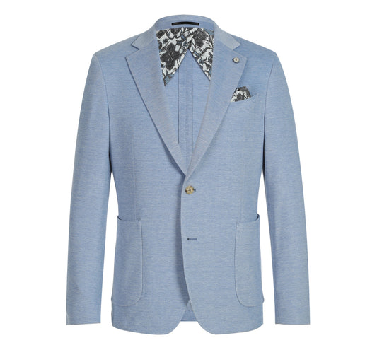 PS22-4 Men's Half Canvas Light Blue Solid Blazer