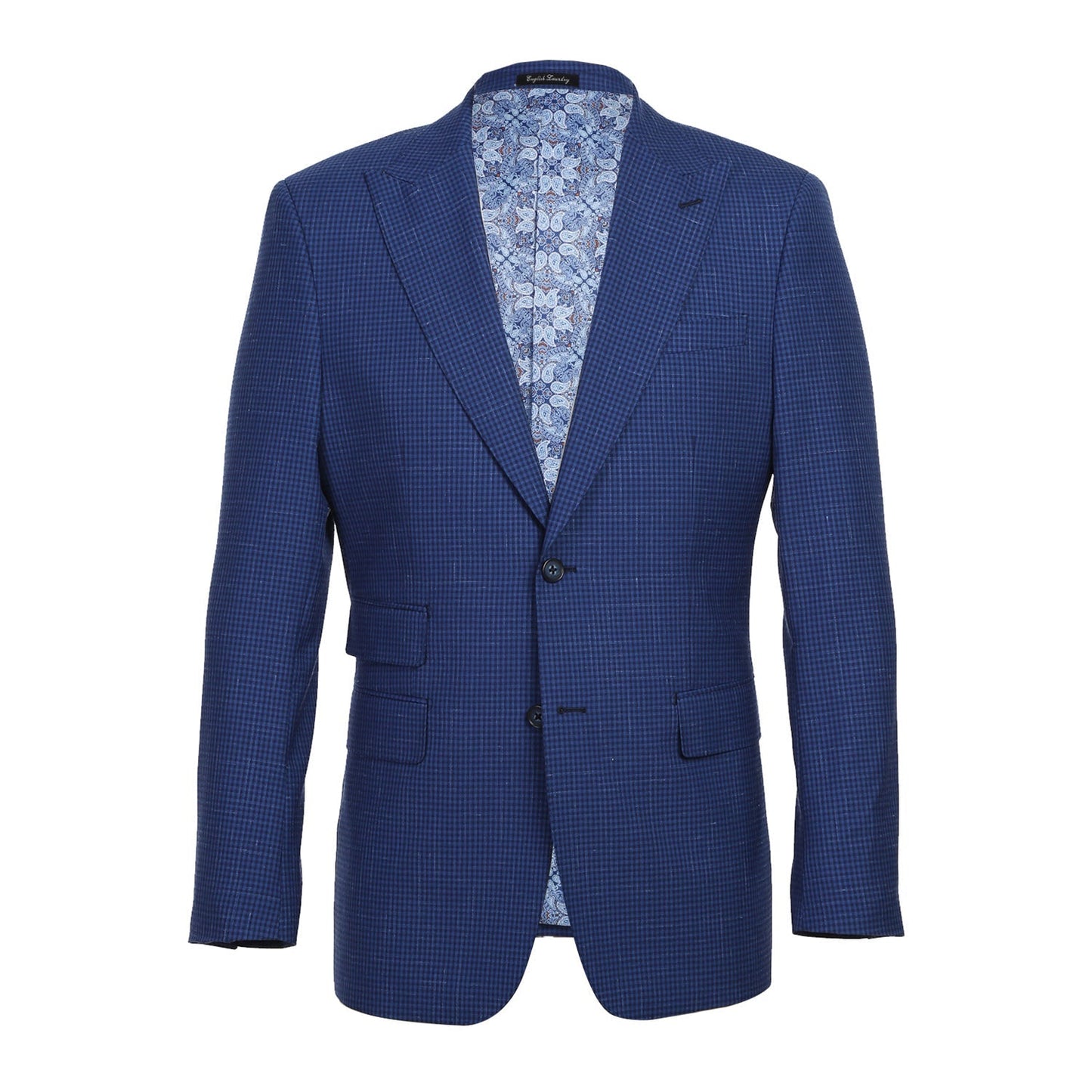 EL72-15-405 Blue Mini-Check Wool Suit