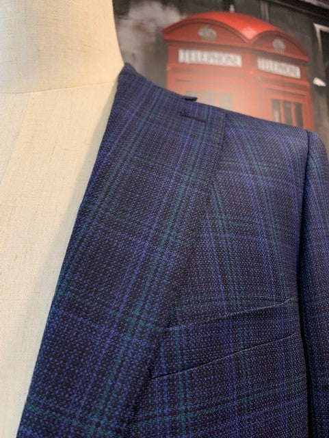 Tiglio Luxe Navy with Green Plaid Sport Coat