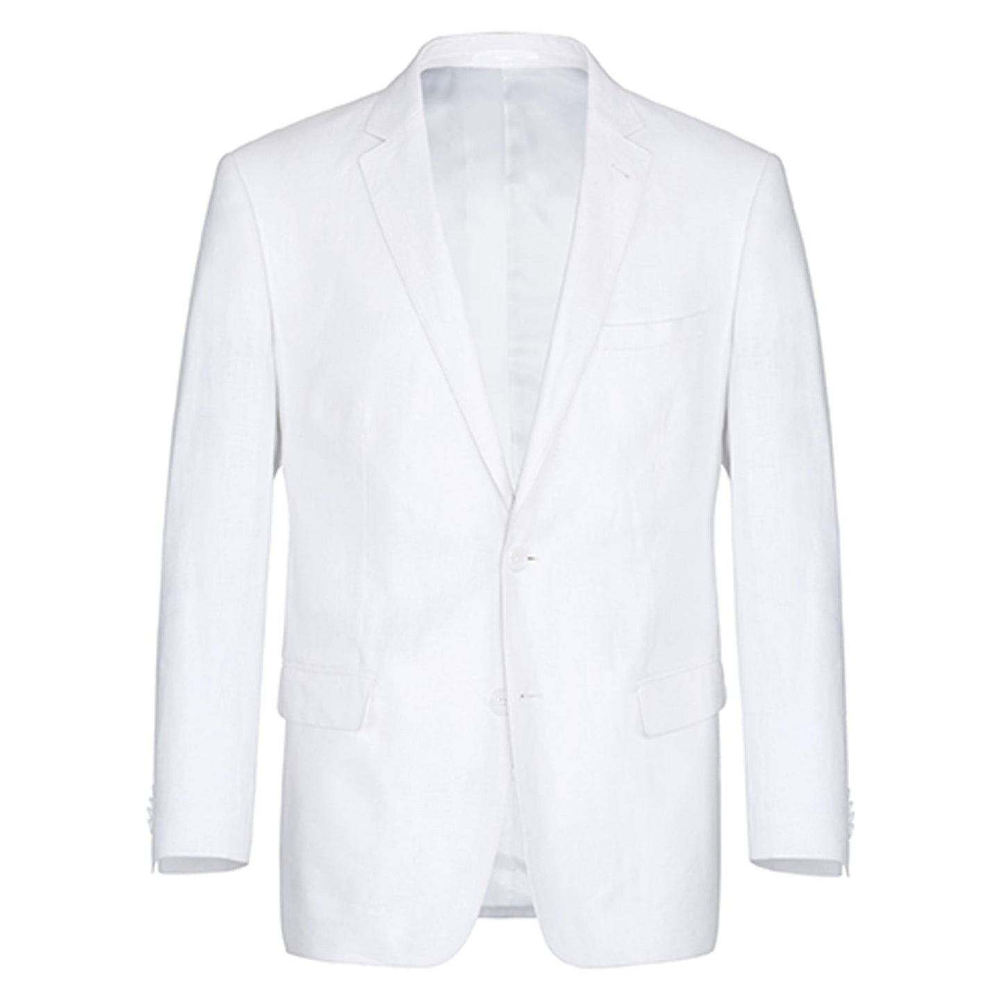 601-20 Men's Notch Lapels White Solid Linen Suits