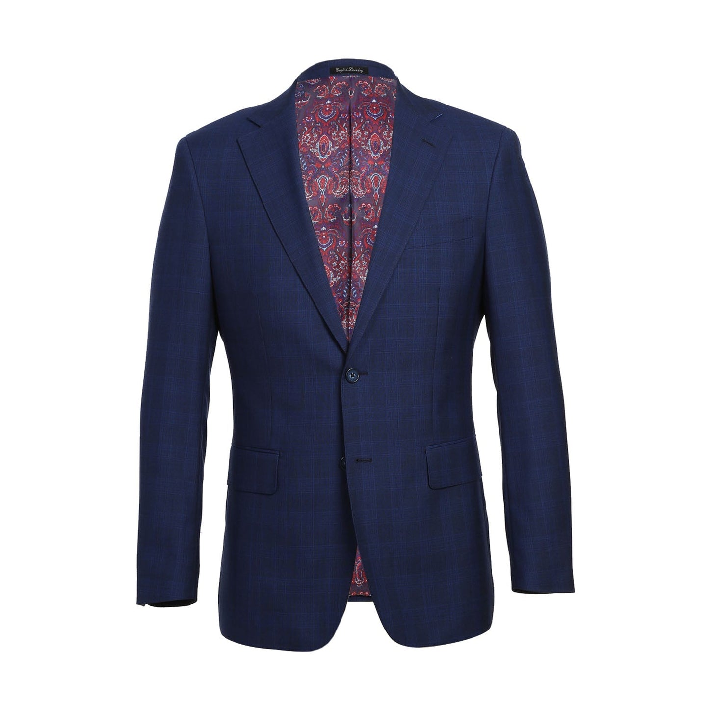 EL72-55-412 Midnight Blue Check Wool Suit