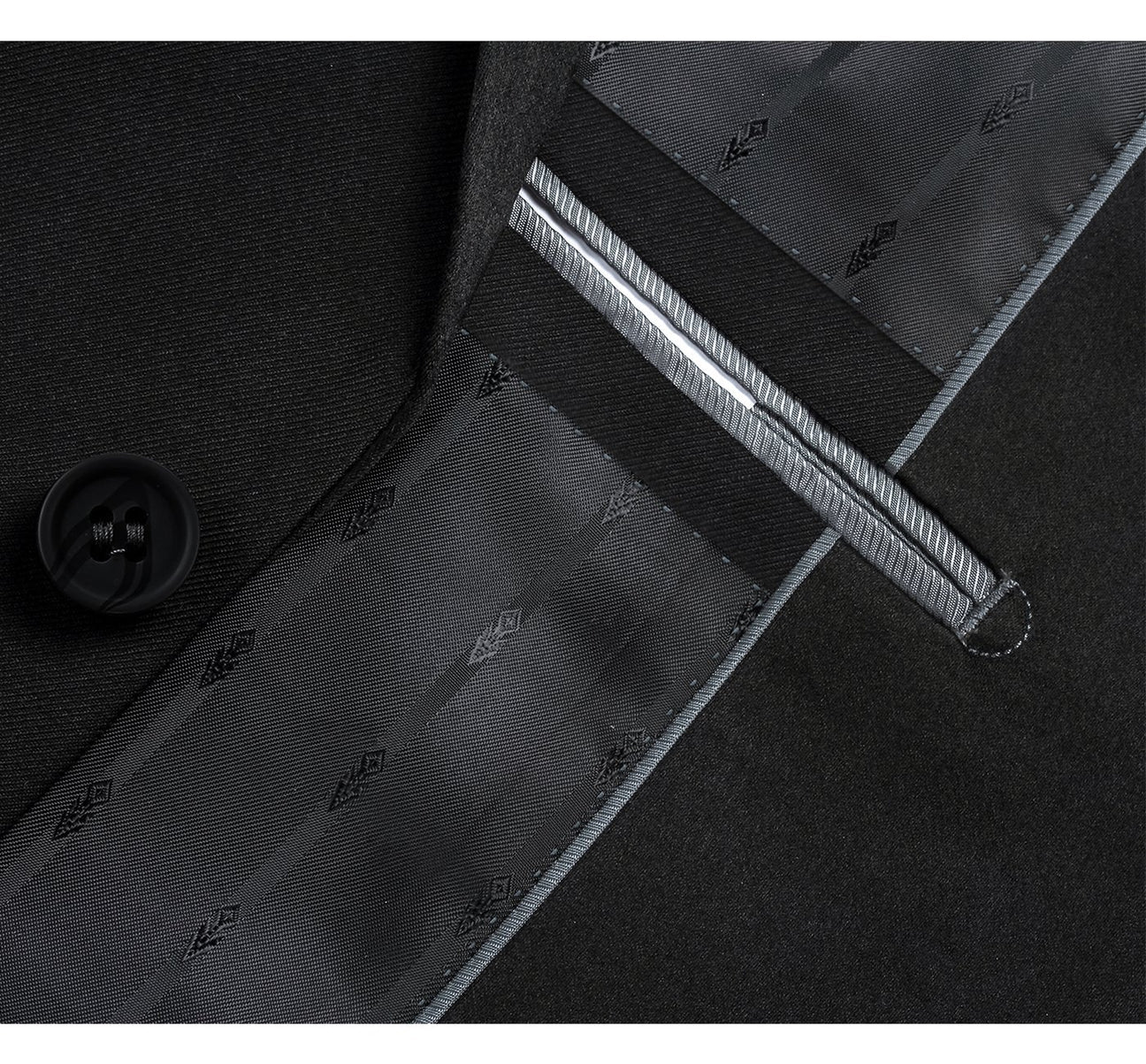 Renoir Classic Fit Black 2 Button Notch Lapel Suit