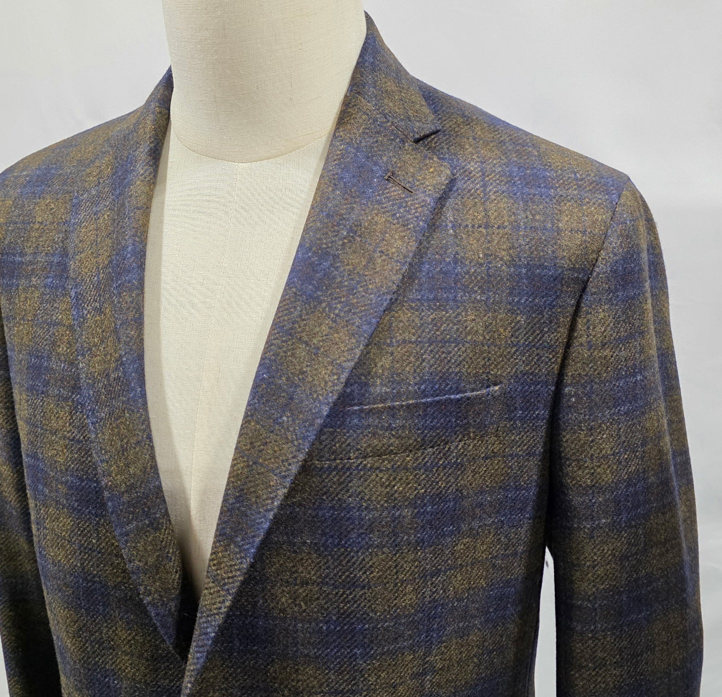 TG Signature Series 2025 Fall Collection Olive and Navy Windowpane Cashmere Blend Sport Coat