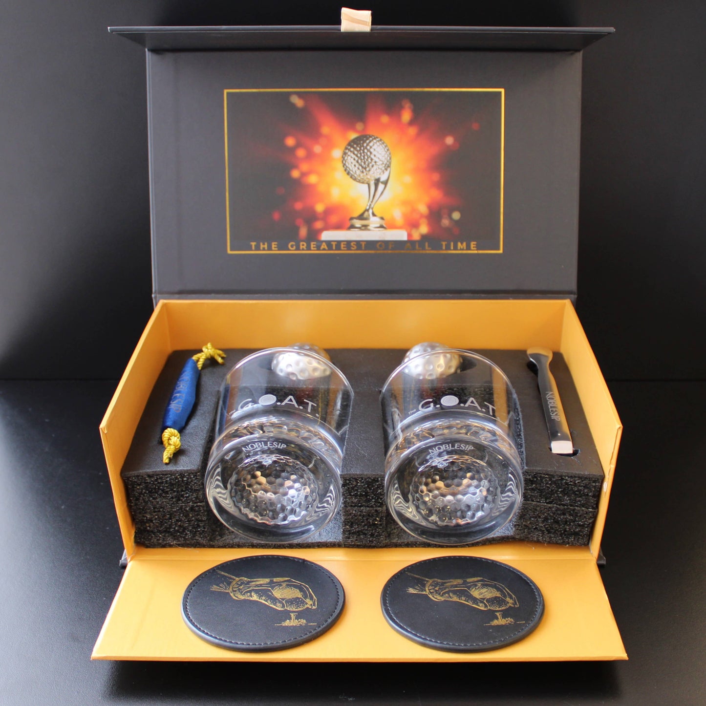NOBLESIP Whiskey Glasses Golf Gift Box Set