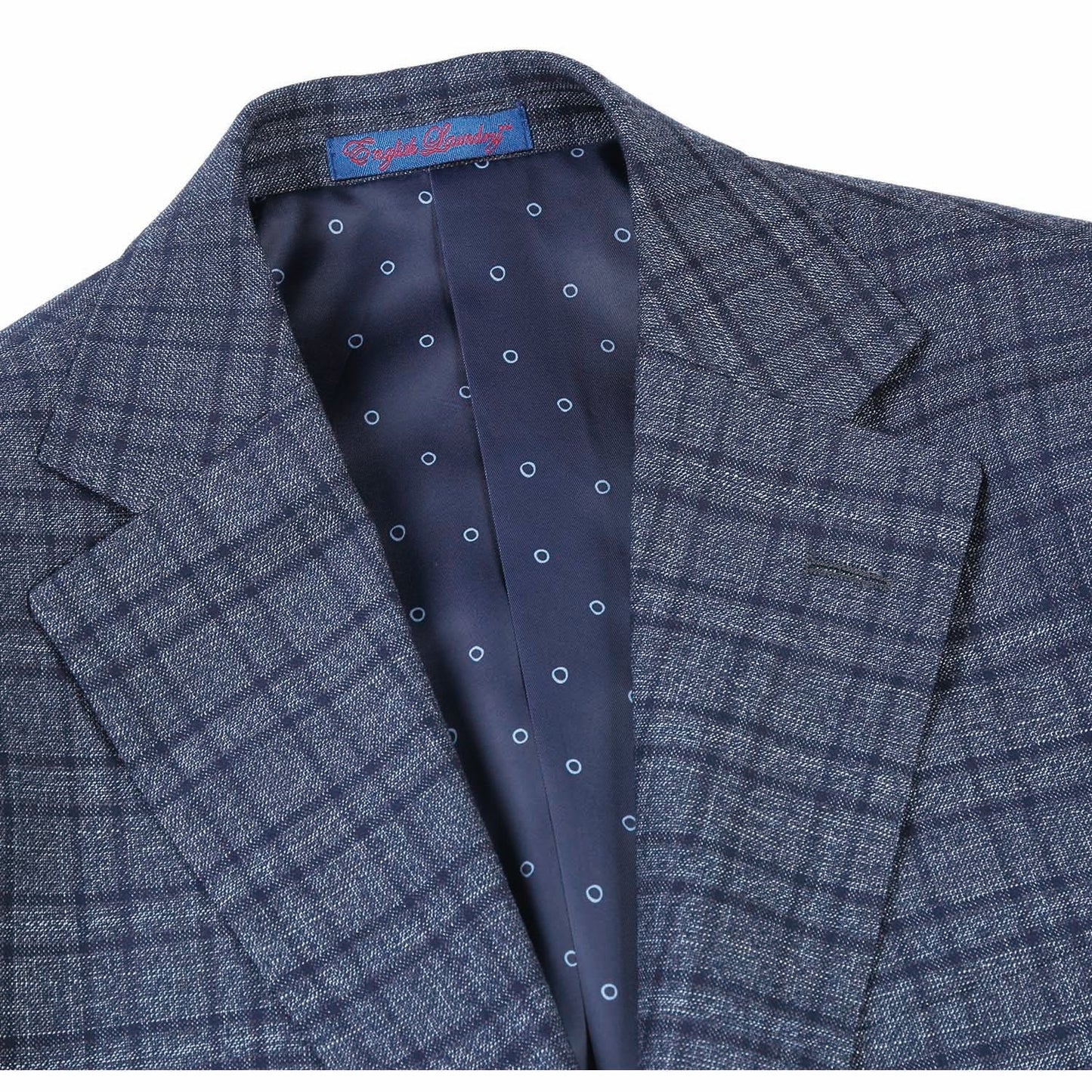 92-59-095EL 3-Piece Pale Denim Check Suit