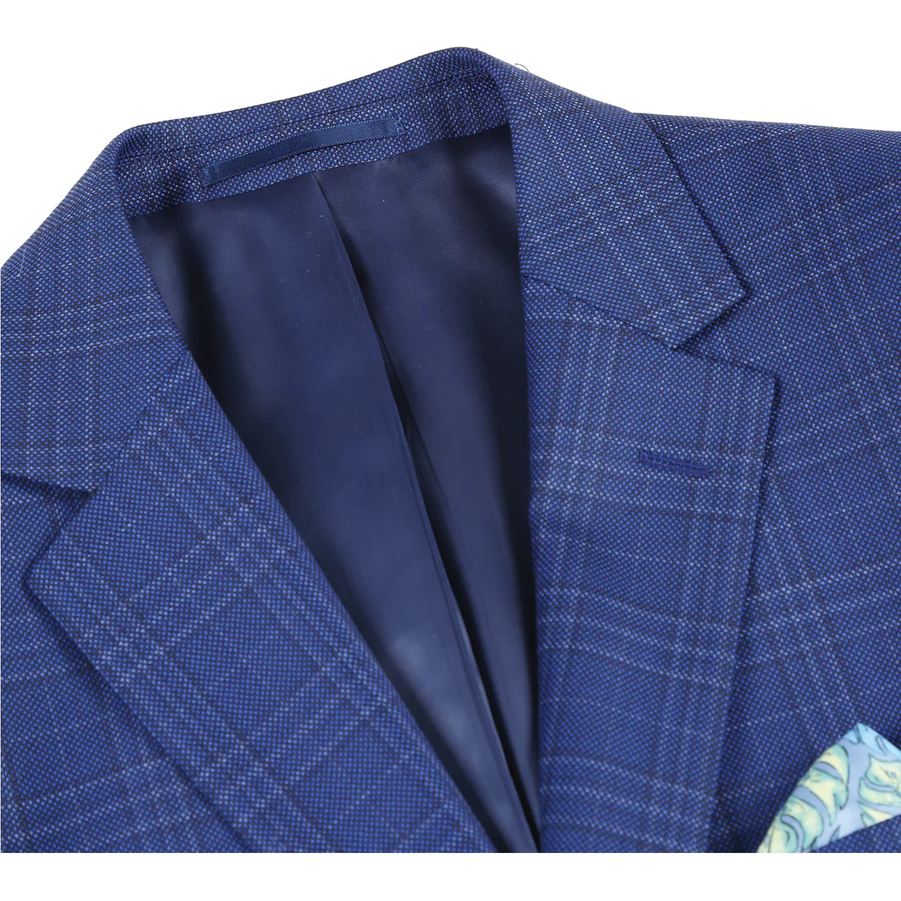 Renoir Blue/Black/Light Grey Plaid Slim Fit Sport Coat 563-7