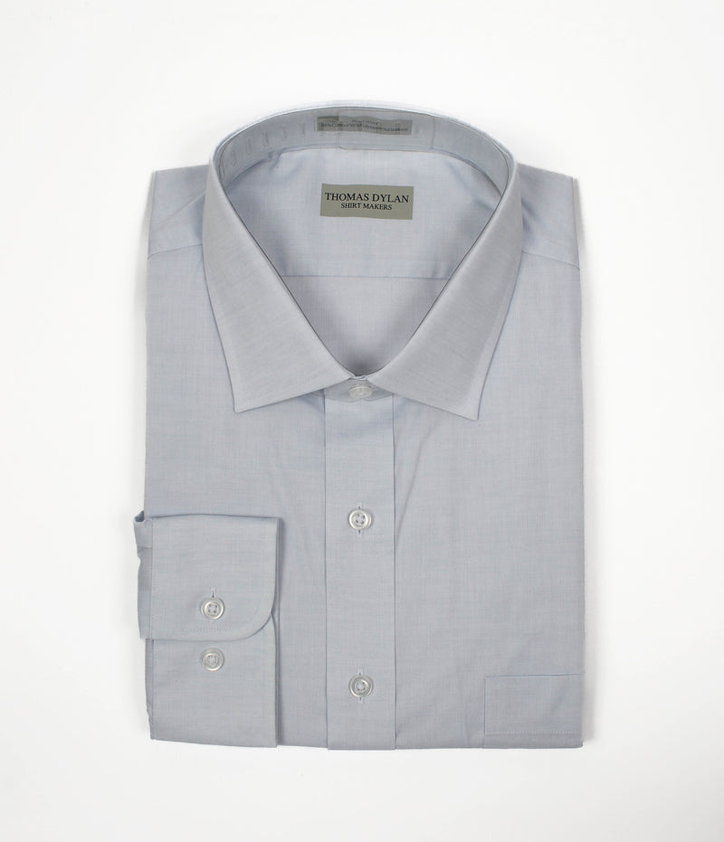 Thomas Dylan Silver Grey Spread Collar Dress Shirt