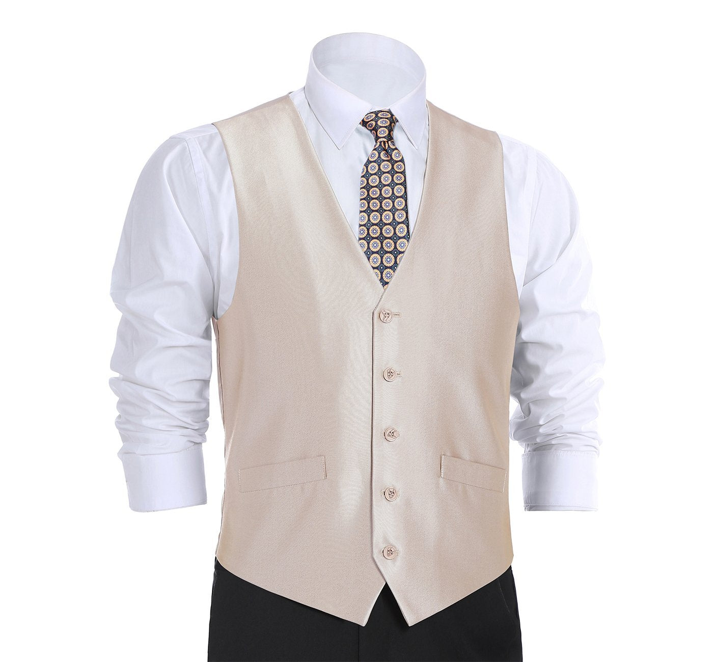 207-3 Men's Classic Fit Sharkskin Suit Vest