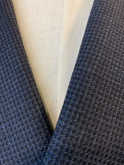Blue Check Notch Lapel Sport Coat in a Portly Fit