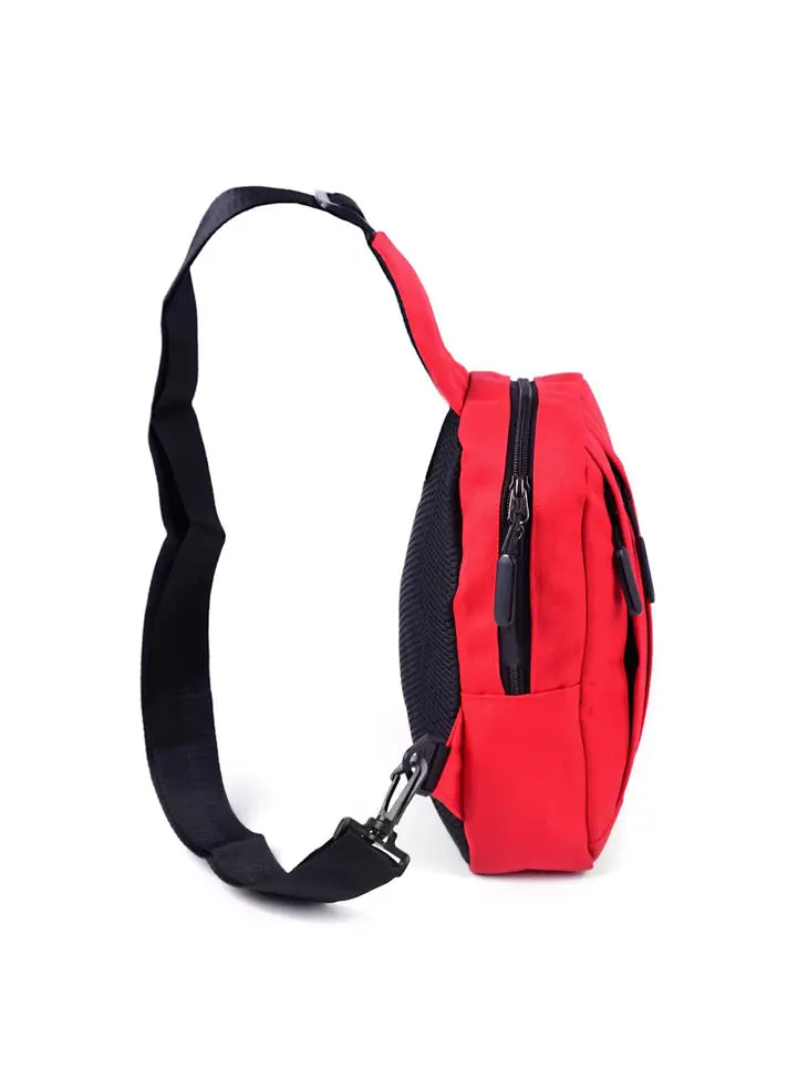 Westeno Crossbody Sling Bag with Reversible Strap-Red
