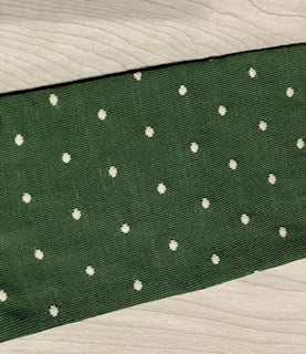 Dapper Socks Forrest Green with Cream Dots Mid Calf