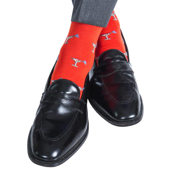 DAPPER CLASSICS ORANGE 19TH HOLE MARTINI GLASS MID-CALF