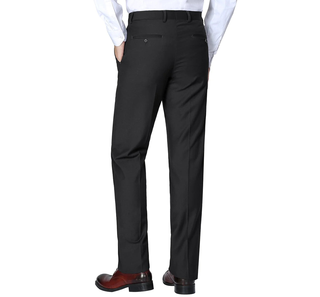 Renoir Black Slim Fit 100% Virgin Wool Suit Slacks 508-1