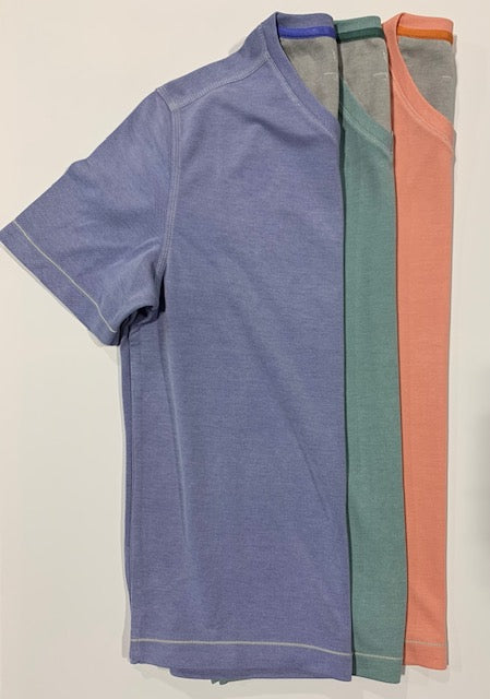 Nicoby Short Sleeve V-Neck Shirt Peach on clearance