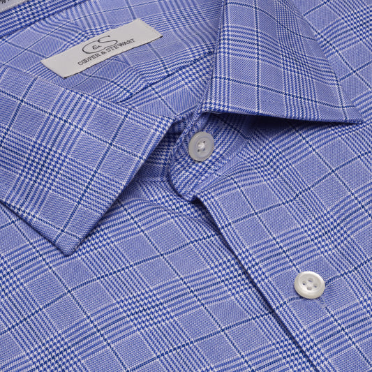 Cooper and Stewart Blue Plaid Non-iron Dress Shirt