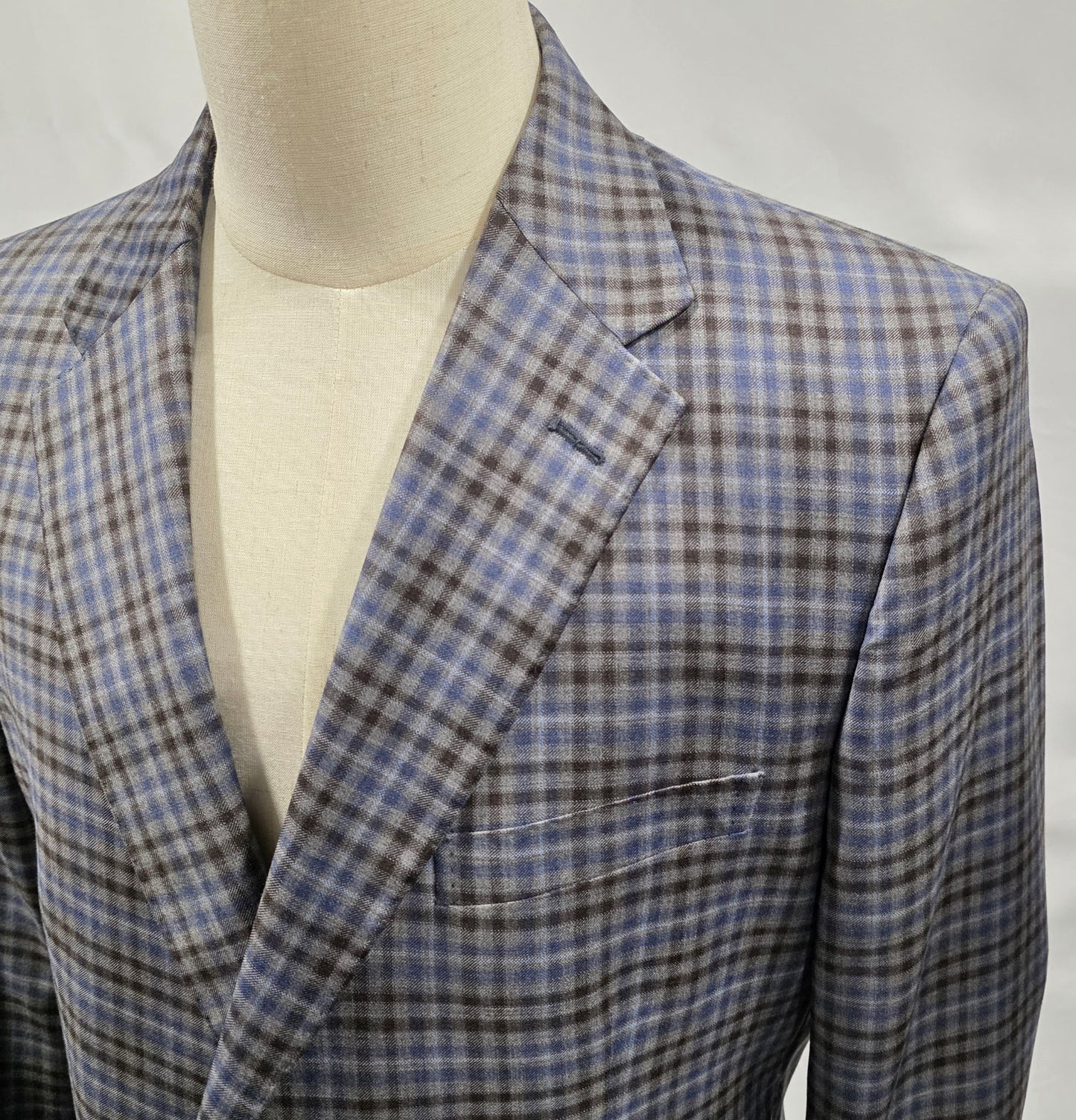 Barocci Grey, Blue and Brown Plaid Sport Coat