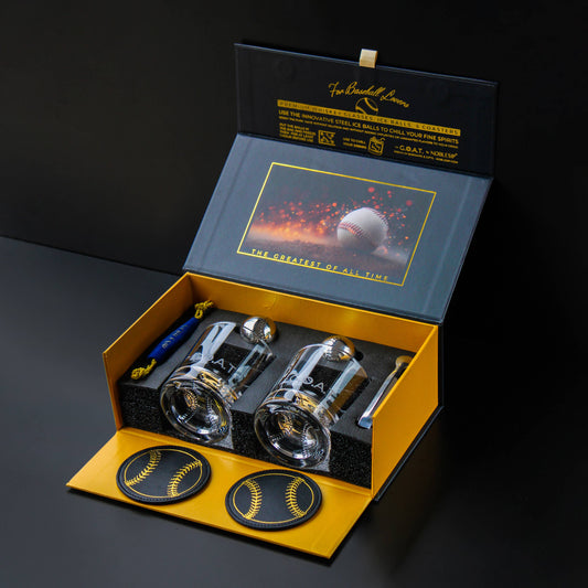 NOBLESIP Whiskey Glasses Baseball Gift Box Set