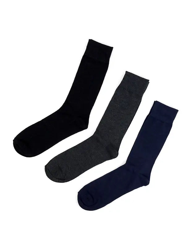 Parquet Assorted Pack (3 Pairs) Men's Solid Dressy Fancy Socks