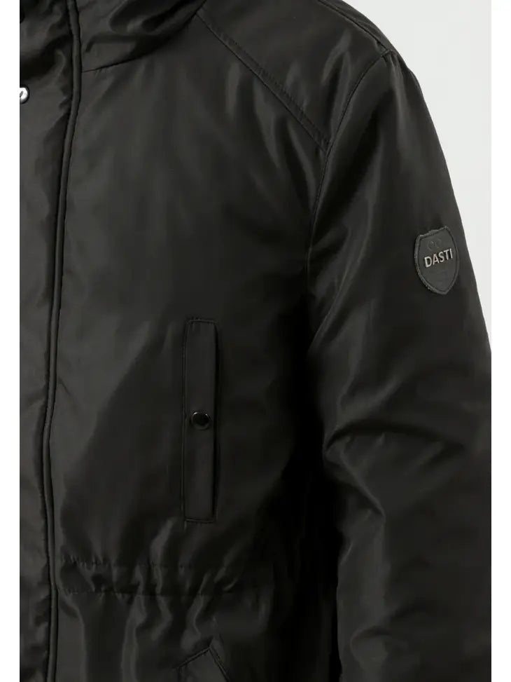 Dasti Black Waterproof Hooded Parka for Men on clearance