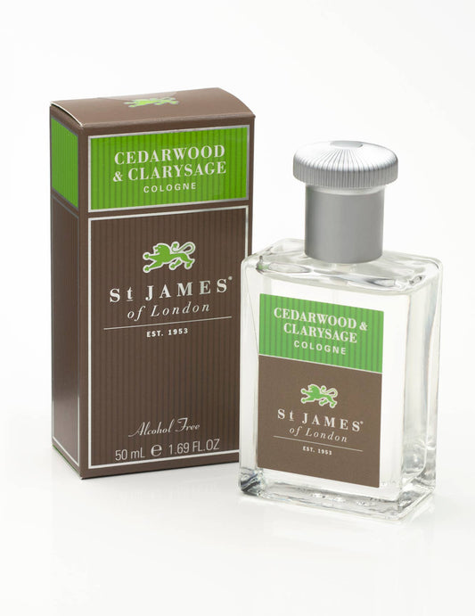 St. James of London Cedarwood and Clarysage Cologne 50ml (alcohol-free)