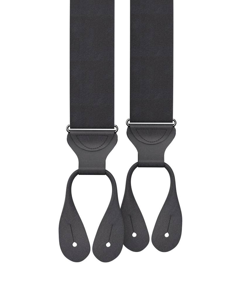 Black 100% Silk Suspenders