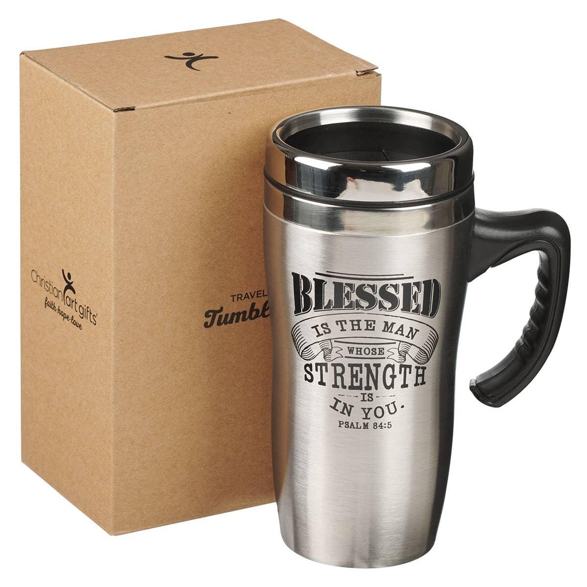 Travel Mug Silver Blessed Man Ps. 84:5