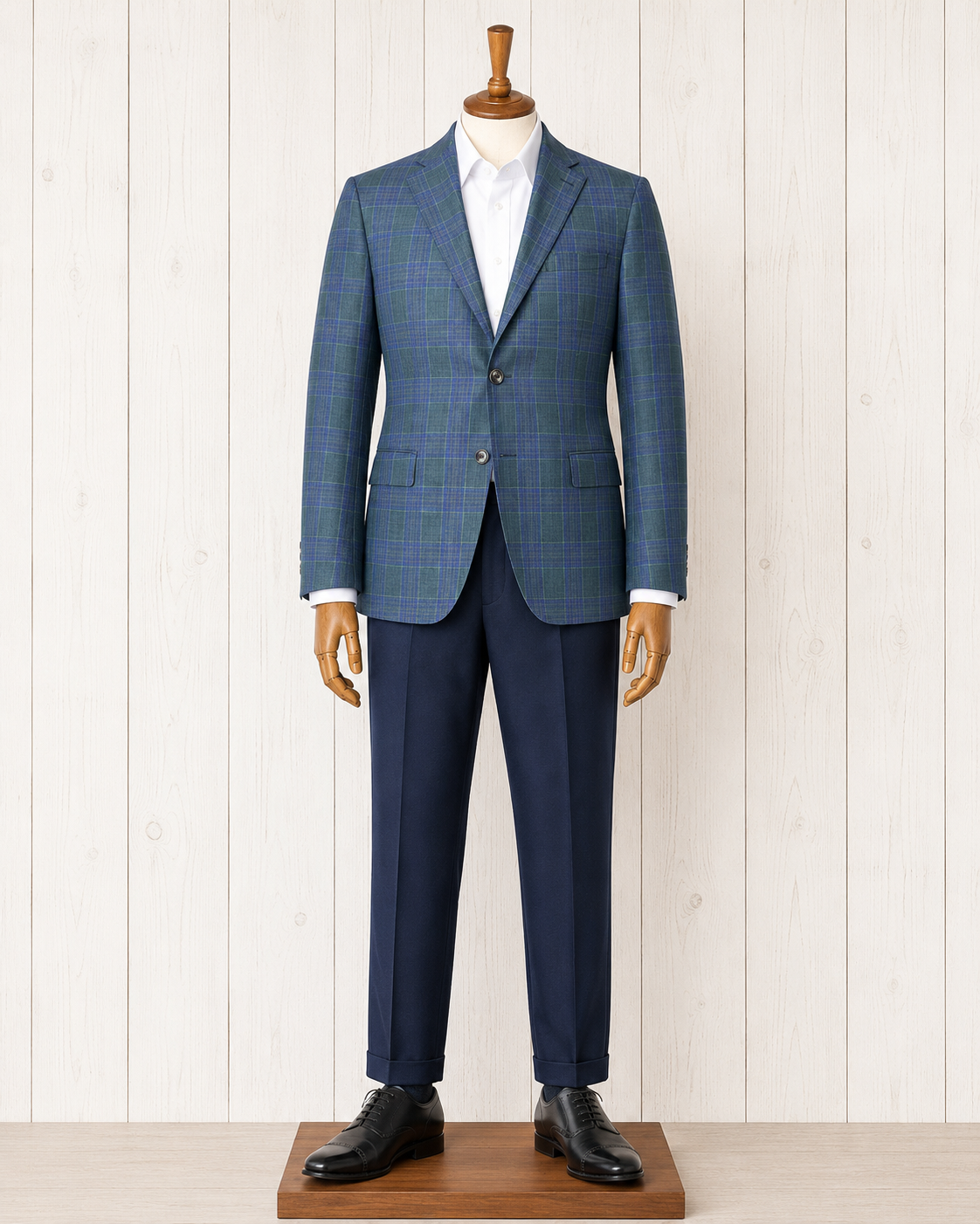Tiglio Green and Blue Plaid Sport Coat