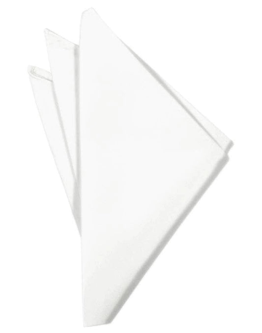 Noble White Silk Pocket Square