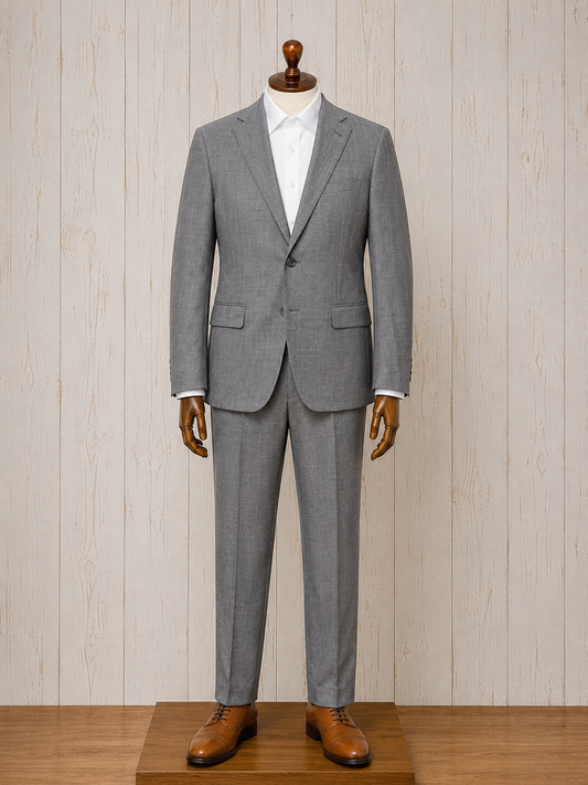 English Laundry Charcoal Grey Sharkskin Notch Lapel Slim Fit Suit