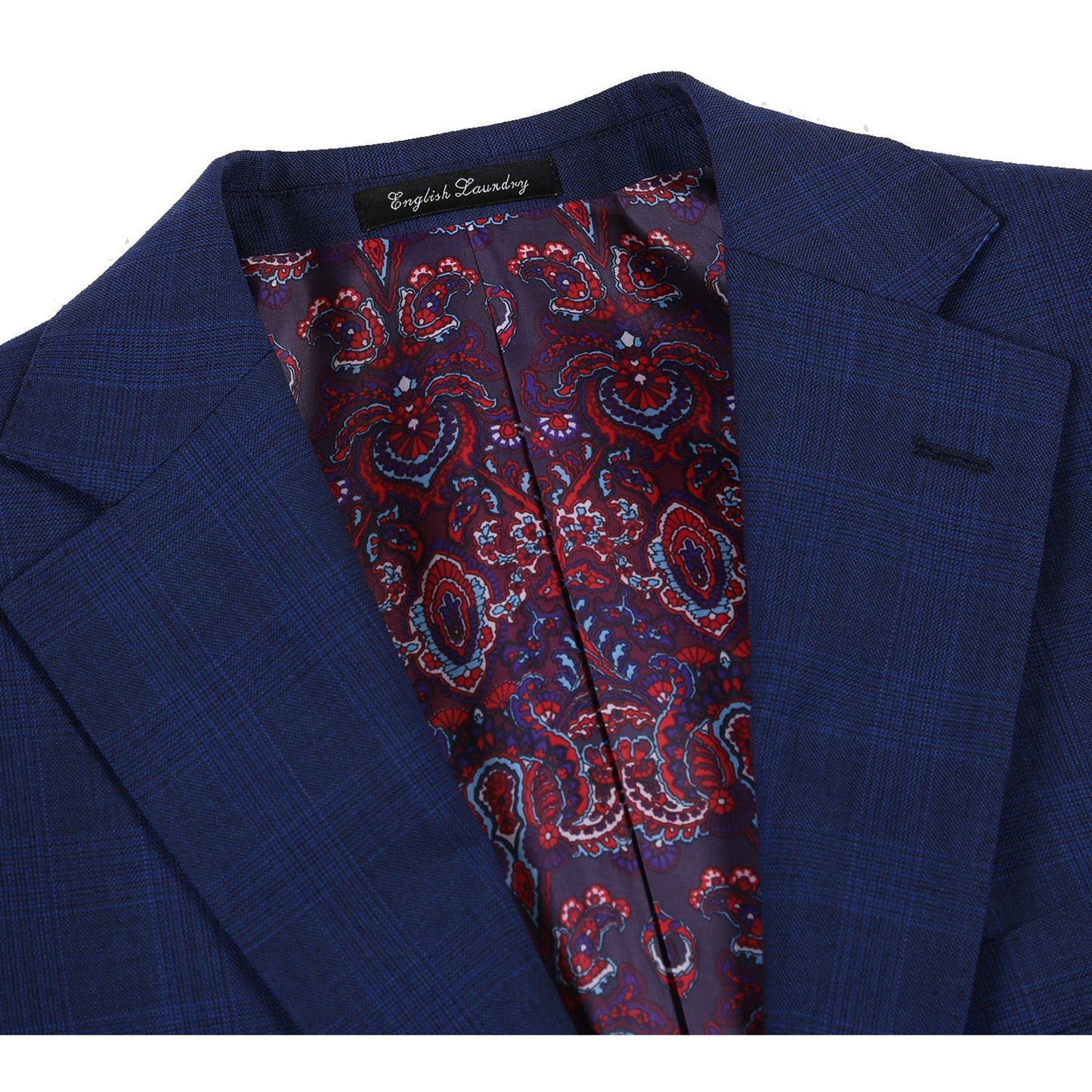 EL72-55-412 Midnight Blue Check Wool Suit