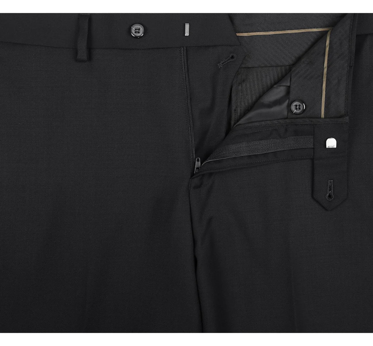 Renoir Black Classic Fit 100% Virgin Wool suit slacks 508-1