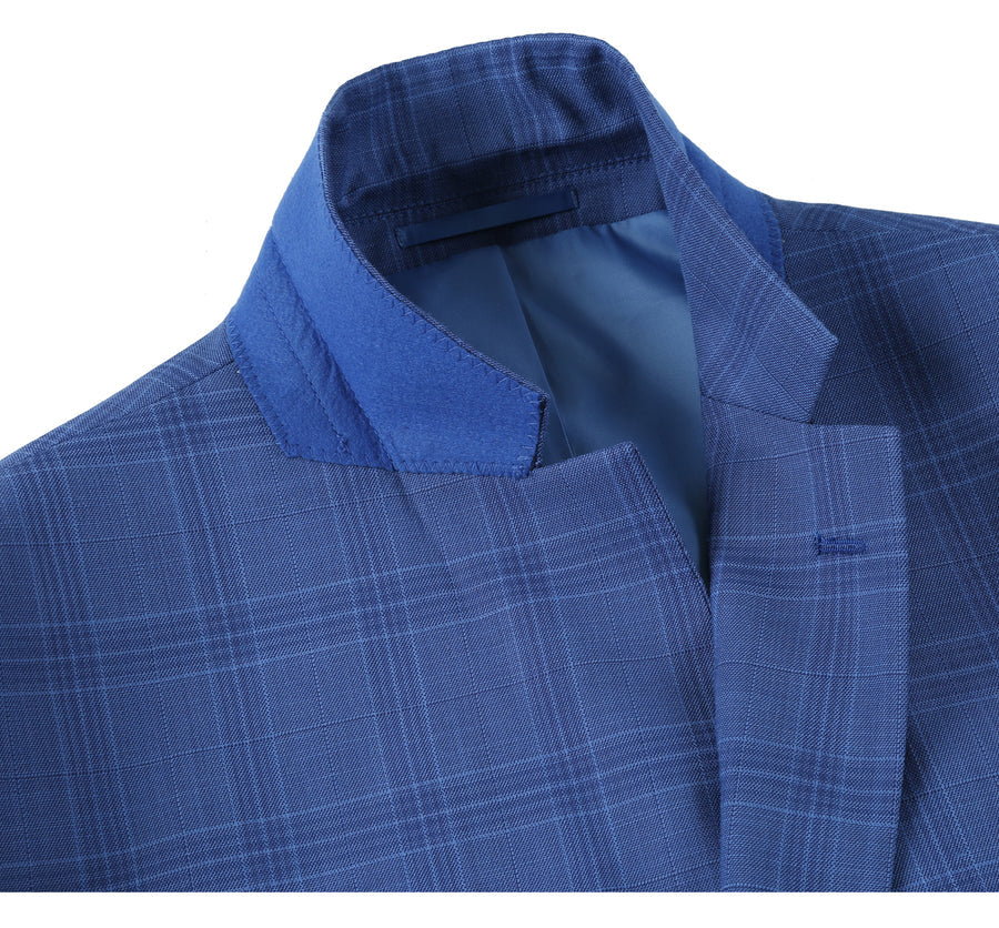 Renoir Light Blue Plaid Suit