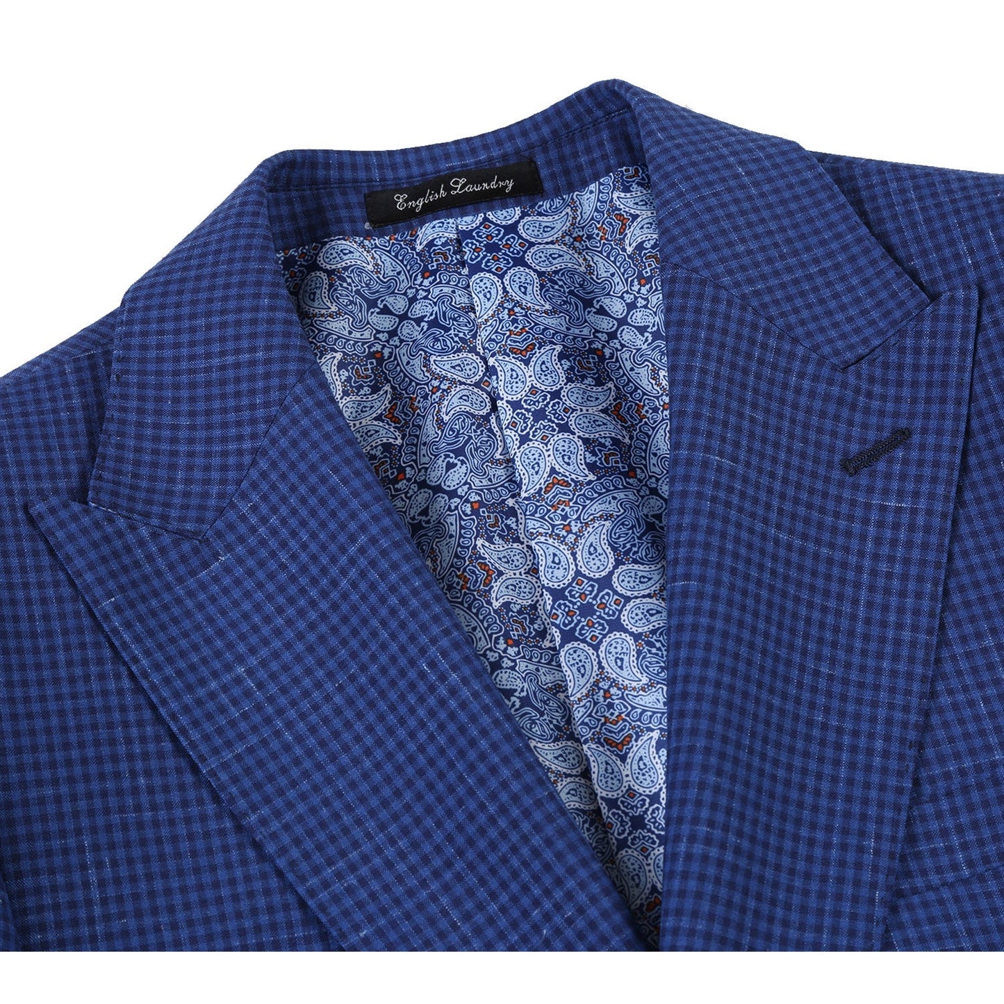 EL72-15-405 Blue Mini-Check Wool Suit