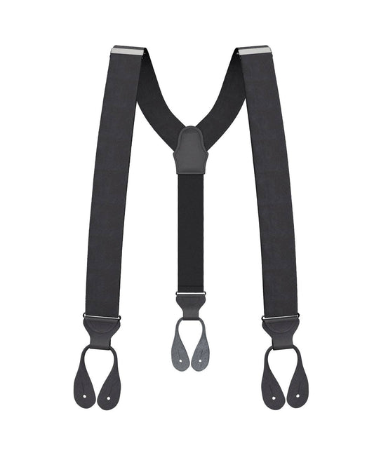 Big & Tall Black Silk Suspenders