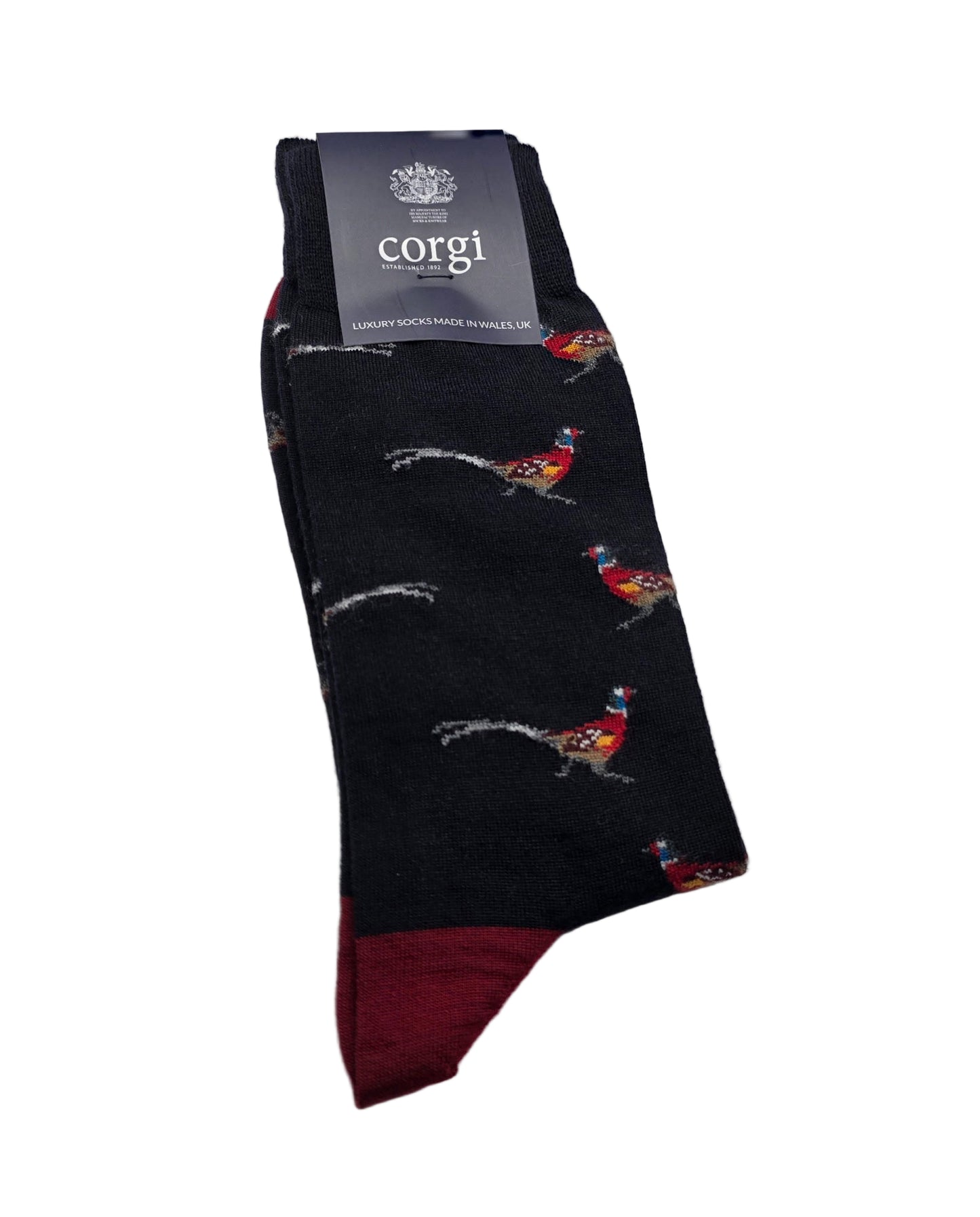 Corgi Premium Socks Navy and Red Pheasant Socks
